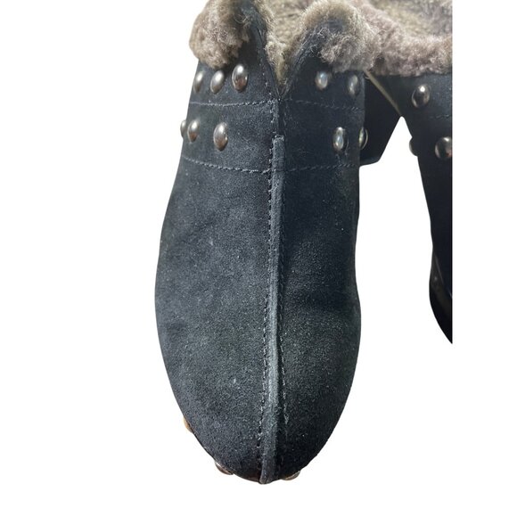 Stuart Weitzman Womens Black Suede Shearling-Studded Mule Size 6M SKU 8628 - Picture 7 of 15